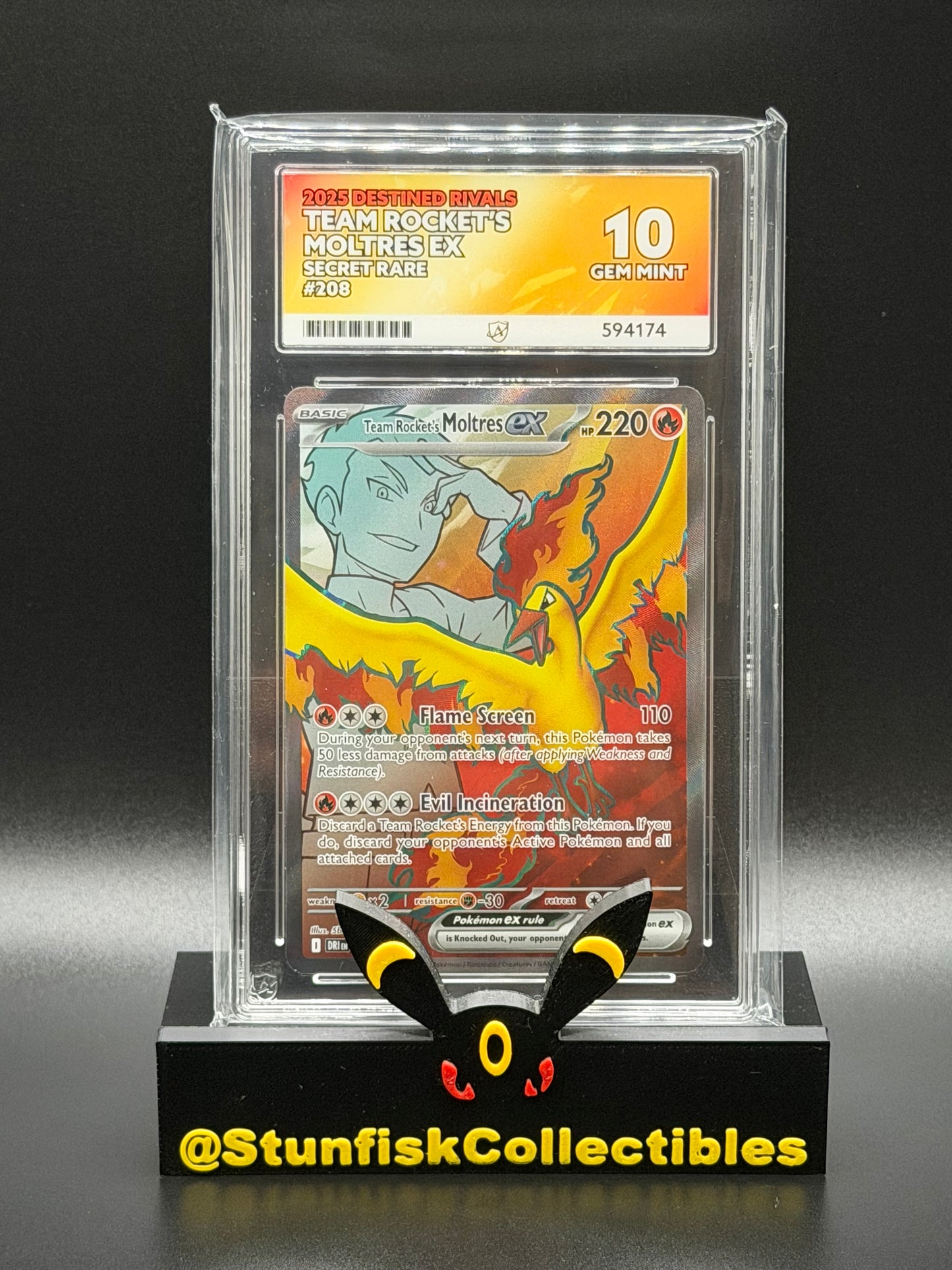 Moltres Full Art - Ace 10 208/182 - Destined Rivals - Perfect Subgrades