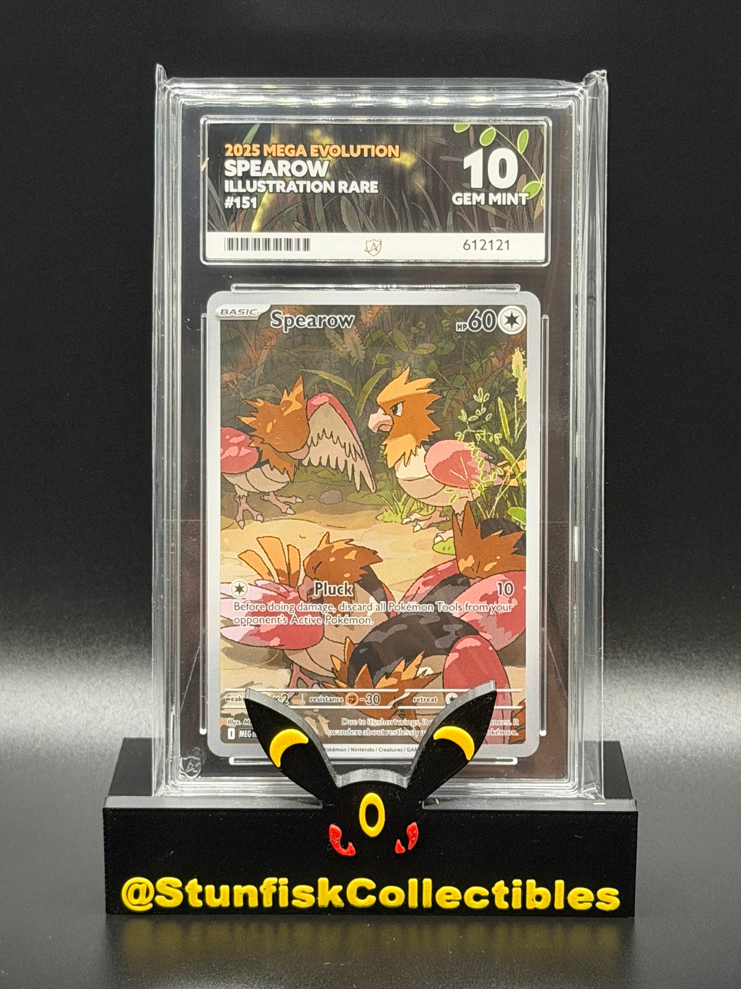 Spearow Illustration Rare - Ace 10 151/132 - Mega Evolutions - Perfect Subgrades