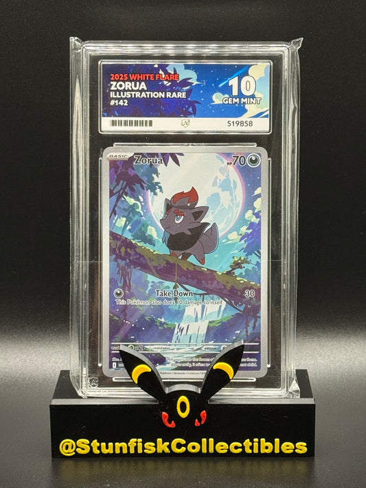 Zorua Illustration Rare - Ace 10 142/086 - White Flare - Perfect Subgrades