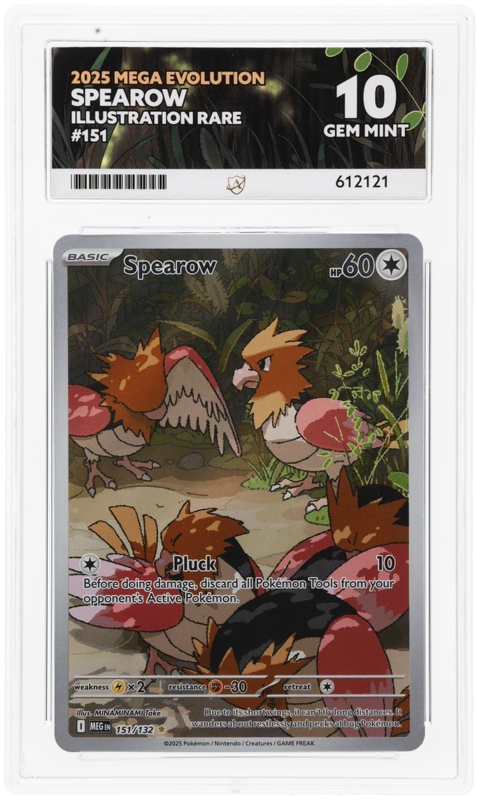 Spearow Illustration Rare - Ace 10 151/132 - Mega Evolutions - Perfect Subgrades