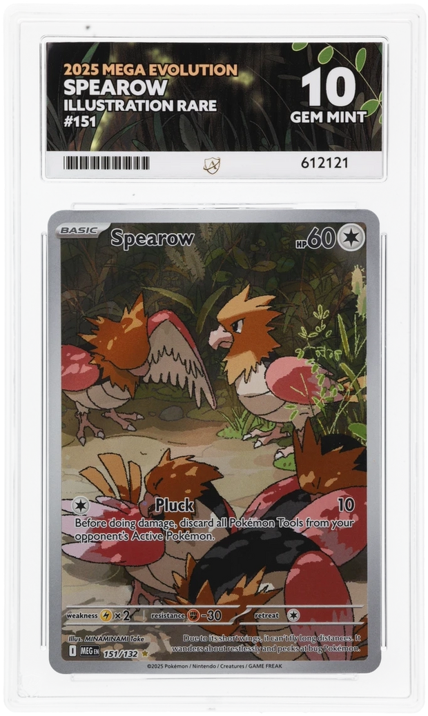 Spearow Illustration Rare - Ace 10 151/132 - Mega Evolutions - Perfect Subgrades